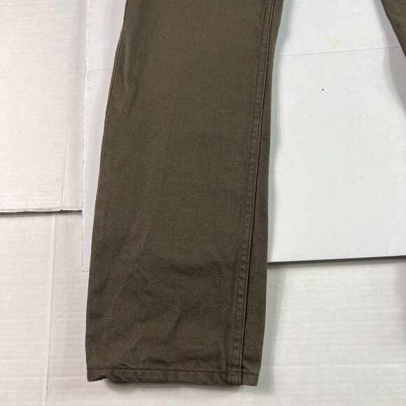 Gustin Jeans Men 28x32* 567 Slim Straight Army Green Faded Selvedge Denim Tag 31 - Picture 4 of 16